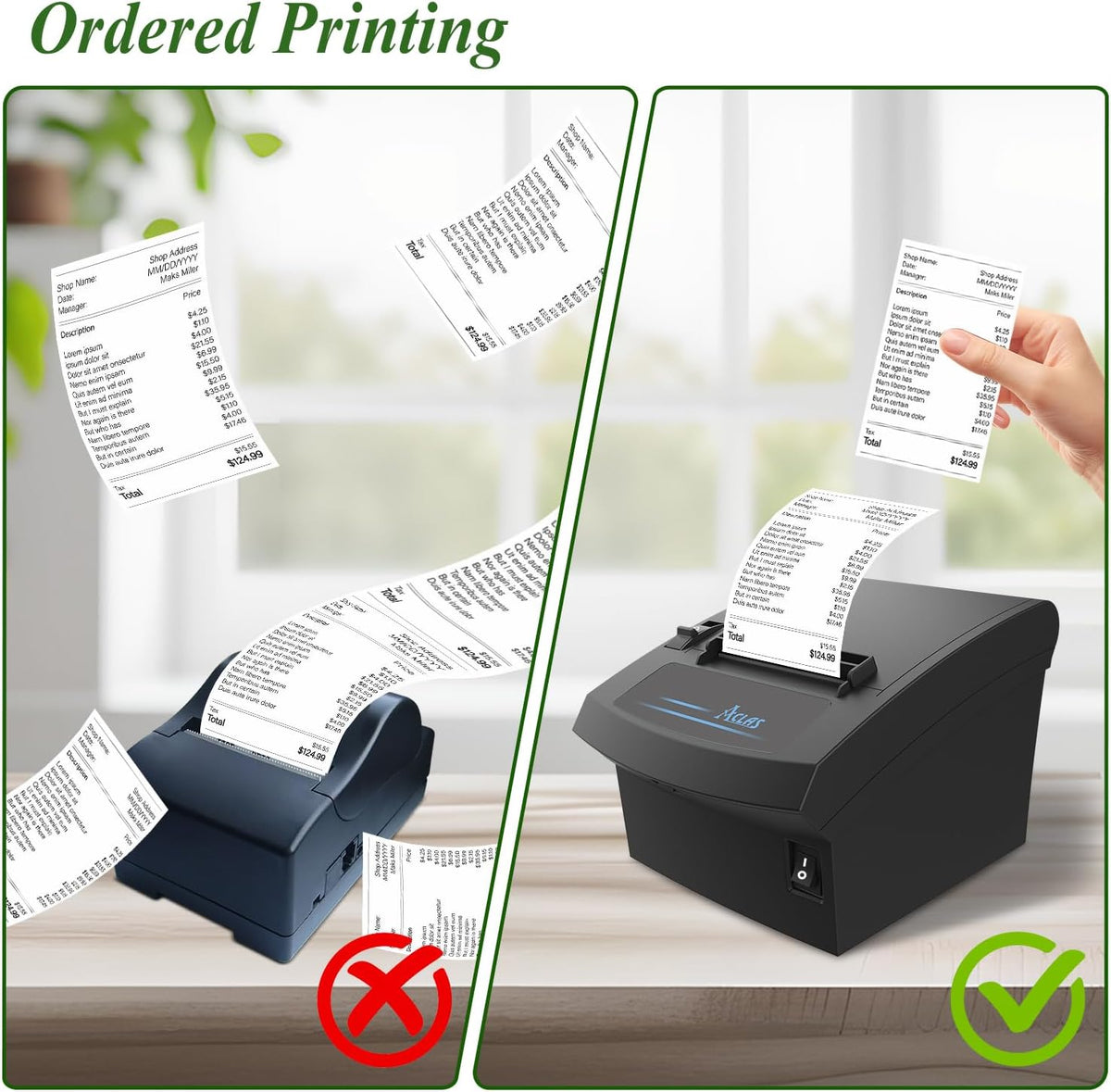Bonprinter – Thermische Bonprinter – Kassabonprinter – Kassaprinter – Ticketprinter – 80 Mm – 250 Mm/S Met Automatische Snijder En Zoemer