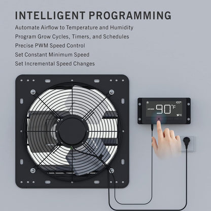 Afvoerventilator 300 Mm – Afzuigventilator – Wandventilator – Buisventilator – Raamventilator – Wifi-App Bediening – 1630 M³/U En 10 Snelheidsstanden