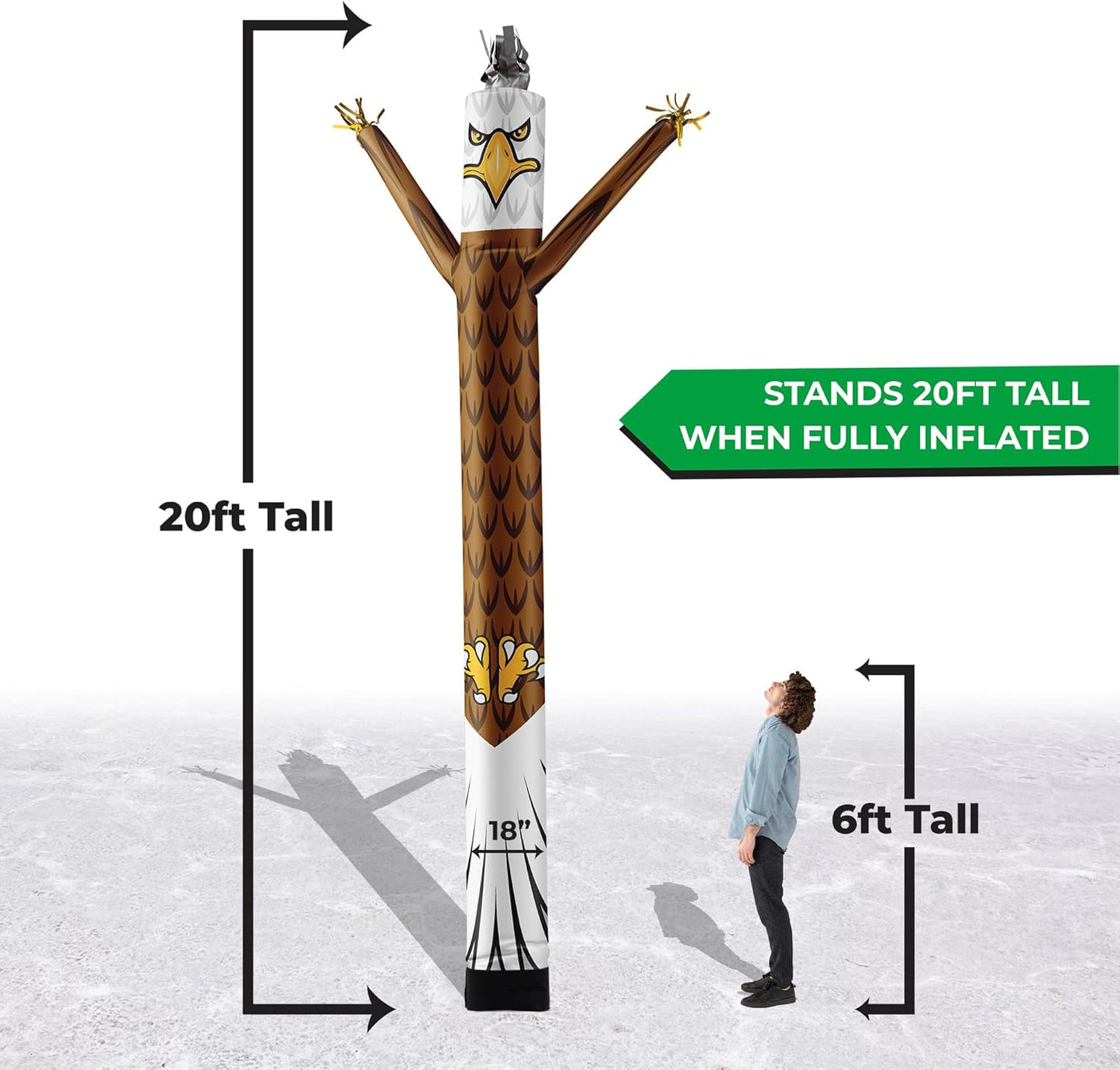 LookOurWay Eagle Mascotte Karakter Dier Thema 20 Voet Hoge Luchtdansers Opblaasbare Buis Man Bevestiging (geen Blower)