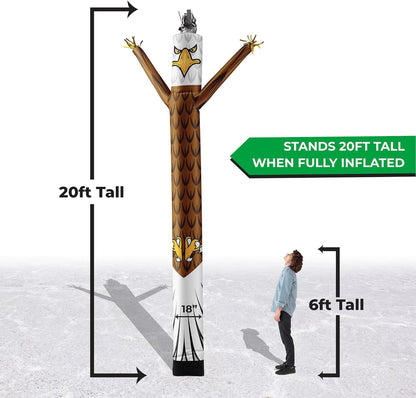 LookOurWay Eagle Mascotte Karakter Dier Thema 20 Voet Hoge Luchtdansers Opblaasbare Buis Man Bevestiging (geen Blower)