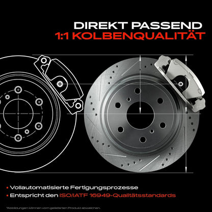 Frankberg 2x Brake Caliper Disc Brake Rear Left Right (with Bracket hole spacing 120mm) Compatible with Transporter IV S.h.a.r.a.n Alhamb.r.a Galaxy Replace# 7D0615424B
