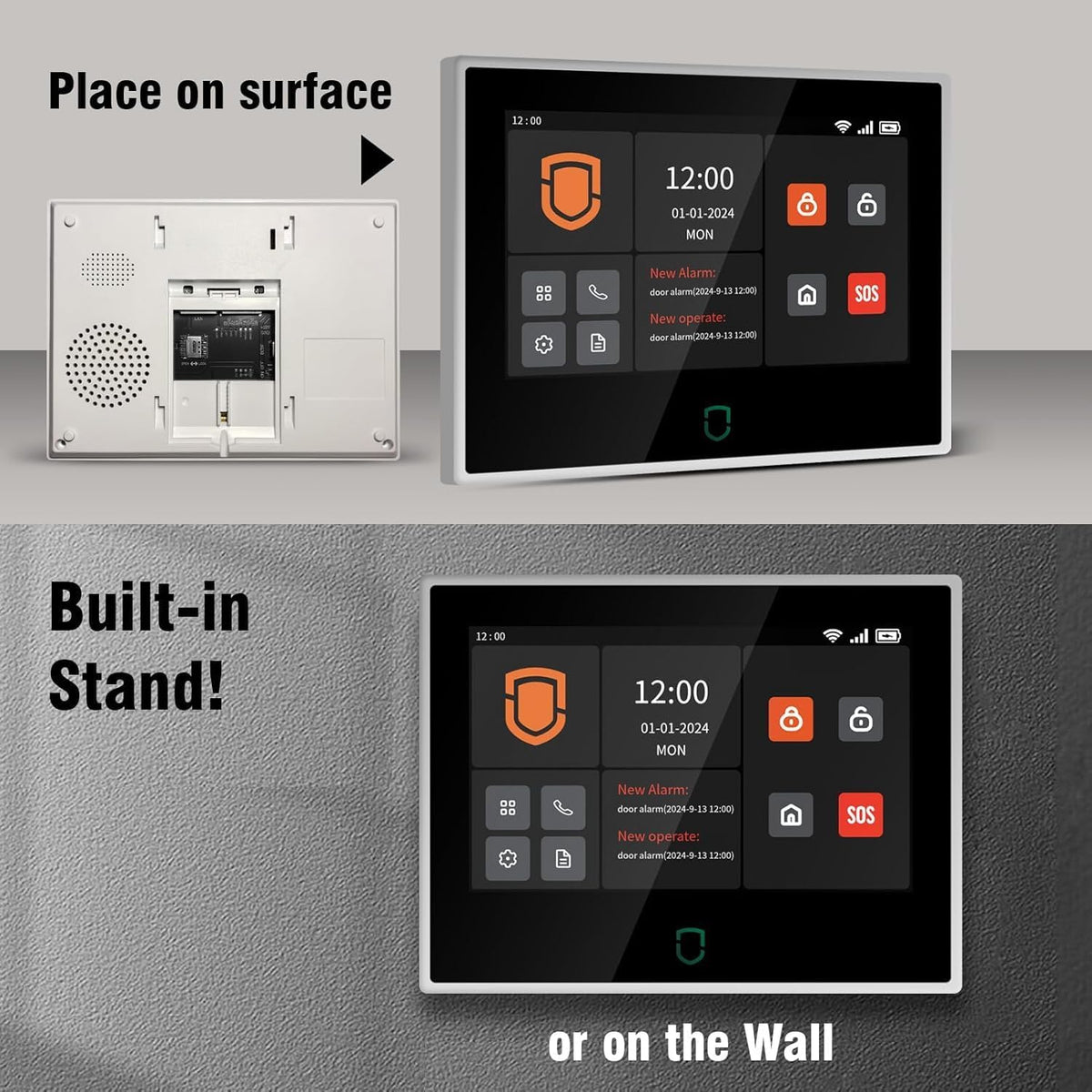 Wolf Guard WT4F-W06 4G + wifi-alarminstallatie, 7 inch touchscreen, 110 dB buitensirene, huisdier-immuunbewegingsmelder, deur-/raamsensor, Tuya Smartlife app, complete systemen