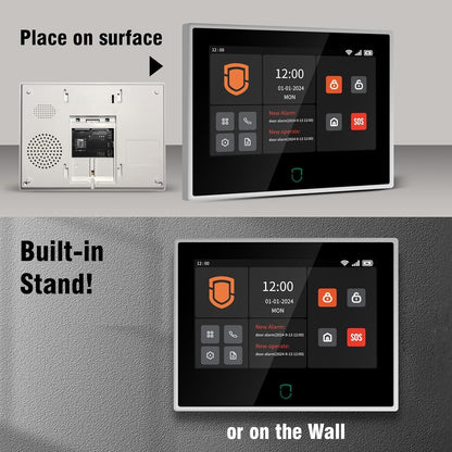 Wolf Guard WT4F-W06 4G + wifi-alarminstallatie, 7 inch touchscreen, 110 dB buitensirene, huisdier-immuunbewegingsmelder, deur-/raamsensor, Tuya Smartlife app, complete systemen