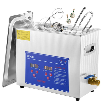 Ultrasone Reiniger – Ultrasoon Apparaat – Sieradenreiniger – Brillenreiniger – Technische Reiniger – 6 Liter RVs Tank – Verstelbare Verwarmingsfunctie Tot 80°C