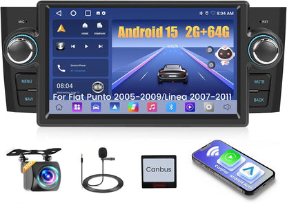 Autoradio – 2-DIN Autoradio – Android Autoradio – Touchscreen Autoradio – Multimediasysteem – 9 Inch HD-Touchscreen – Draadloos CarPlay & Android Auto