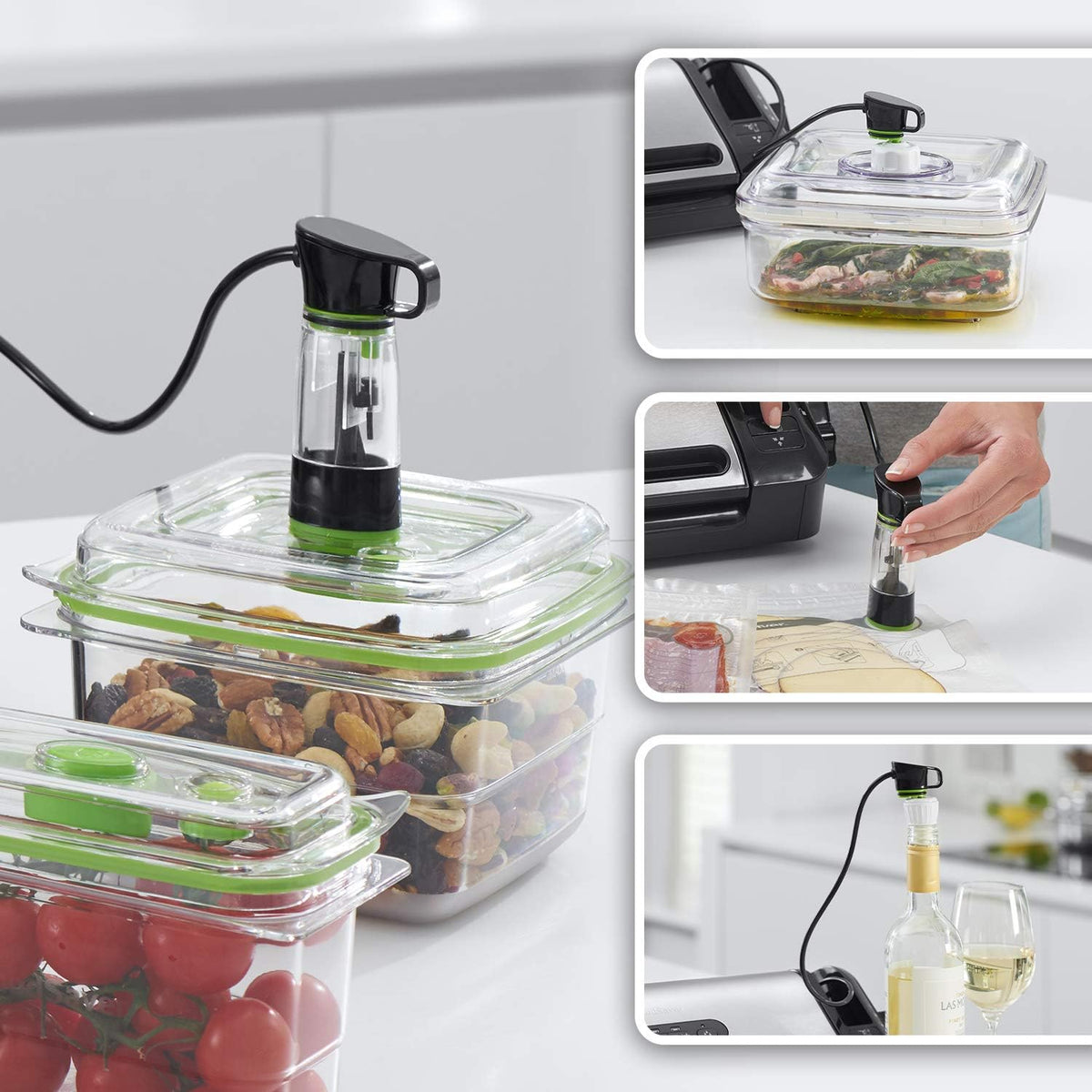 Foodsaver Ffs017X Folielasapparaat, Marineermodus, Inclusief Vacuümzak, Starterpakket, Roestvrij Staal