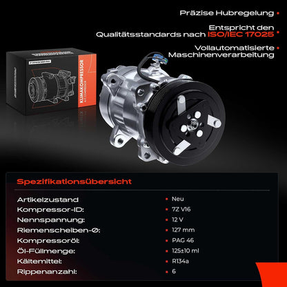 Frankberg Air Conditioner A/C Compressor Compatible met Transporter IV 70A 70H 7DA 7DH 2.4L 2.5L 1990-2003 Transporter IV 70E 70L 70M 7DE 7DL 2.4L 2.5L 1990-2003 Replace# 7D0820805