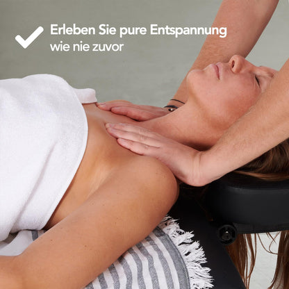 Massagetafel – Behandeltafel – Massagebank – Behandelbank – Massagebed – Zwart Inklapbaar – 250 kg Draagvermogen – 8 Hoogtestanden