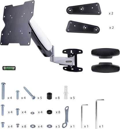 StarTech.com Wandmonteerbare VESA TV arm, Verstelbare Full Motion TV Muurbeugel voor 23"-55" Schermen, 30kg Draagvermogen, Uitschuifbare/Kantelbare/Zwenkbare VESA Wandbeugel (FHA-TV-WALL-MOUNT)