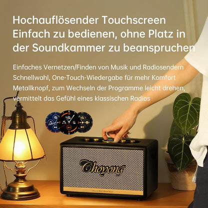 CHOYONG Maestro C2 WiFi-luidspreker Draadloze Bluetooth Smart Speaker, Drie-weg luidsprekersysteem, Internet Radio Global Station, platenspeler compatibel met RCA-ingang, Choyoung C2