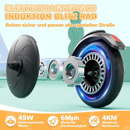 SISIGAD E-step voor kinderen van 6 tot 10 jaar, met knipperende ledlampen en 3 instelbare hoogtes, elektrische step voor kinderen, 45 W motor, max. 10 km/u, maximale belasting 70 kg