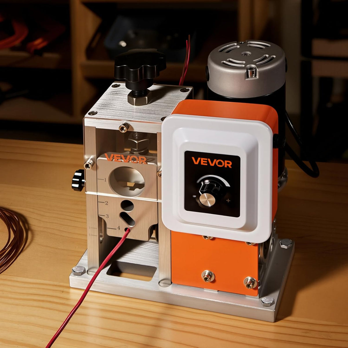 VEVOR Electric Stripper Machine, 1.5-40mm, 400W, Motorized Cable Stripper, 9.84 IPS (15m/min) Wire Peeler with Knives, V Shaped Wheels, Cooling Fan, Cable Peeler