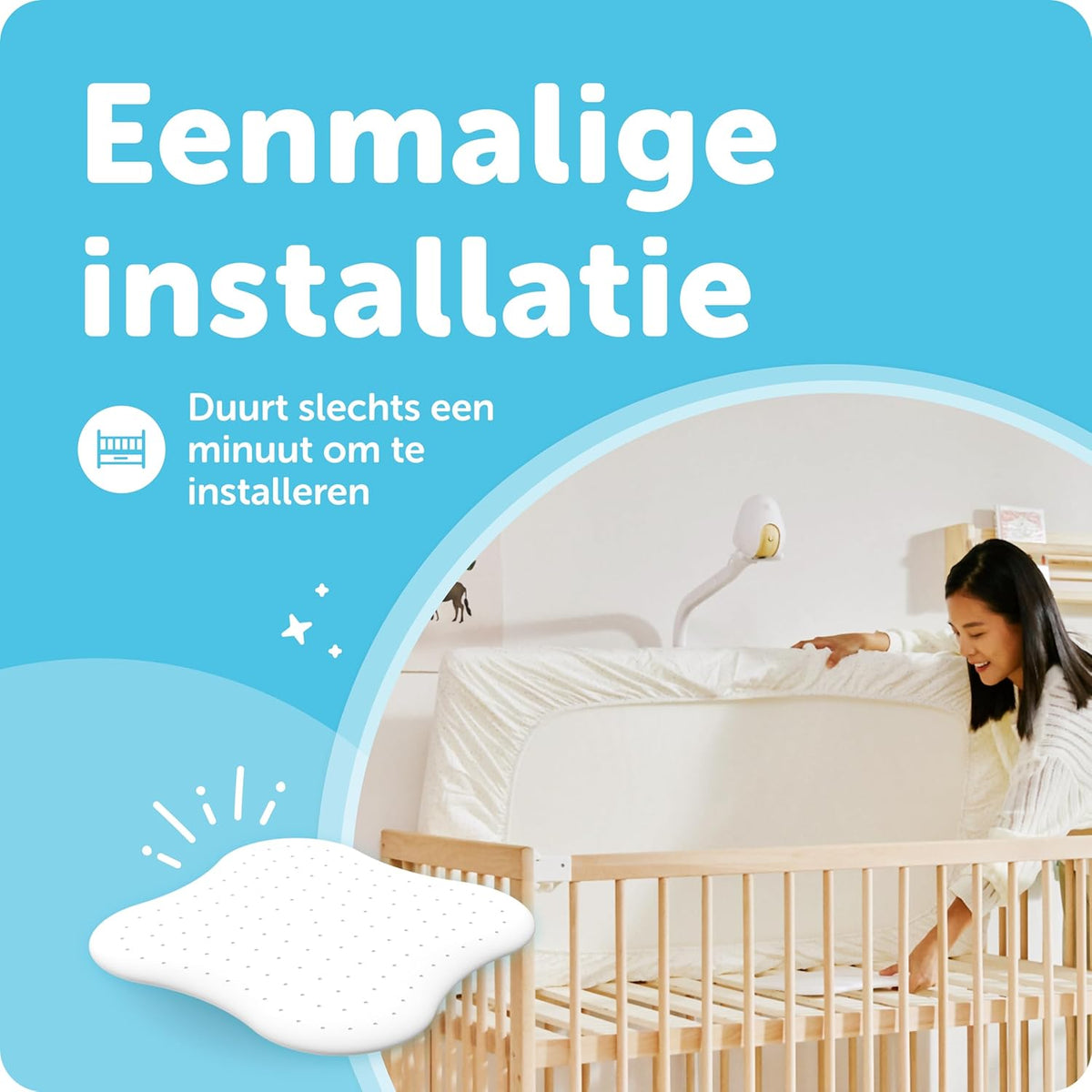 CuboAi Sleep Sensor Pad - Real-time baby microbeweging tracking & bewegingsdetectie met proactieve AI babyveiligheidswaarschuwingen, contactloos | Moet worden gecombineerd met CuboAi slimme babyfoon