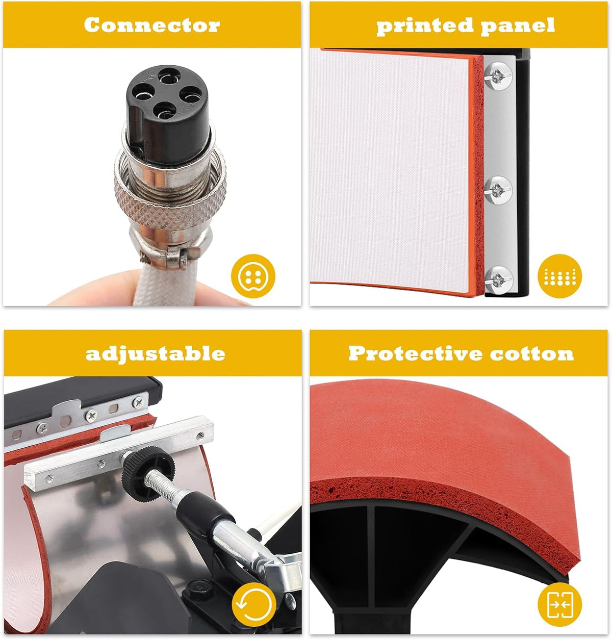 Transferpers, hittepers, 360 graden, 29 x 38 cm, draaibaar, doe-het-zelf, multifunctionele sublimatie, warmtepers, transferdrukmachine voor T-shirts, hoeden, tassen, tegels, EU-stekker (5-in-1