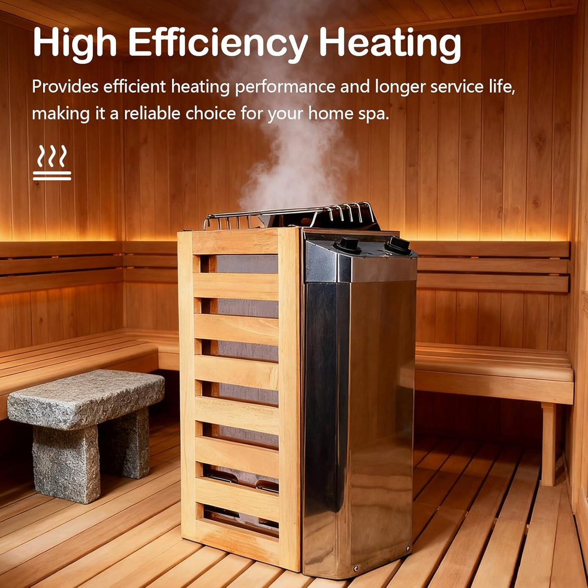 Saunakachel, draagbare elektrische oven, 3,6 kW, van roestvrij staal, met interne besturingen, voor binnen en buiten, met timer 3 uur en digitale bediening voor sauna, 3-6 m³, accessoires voor