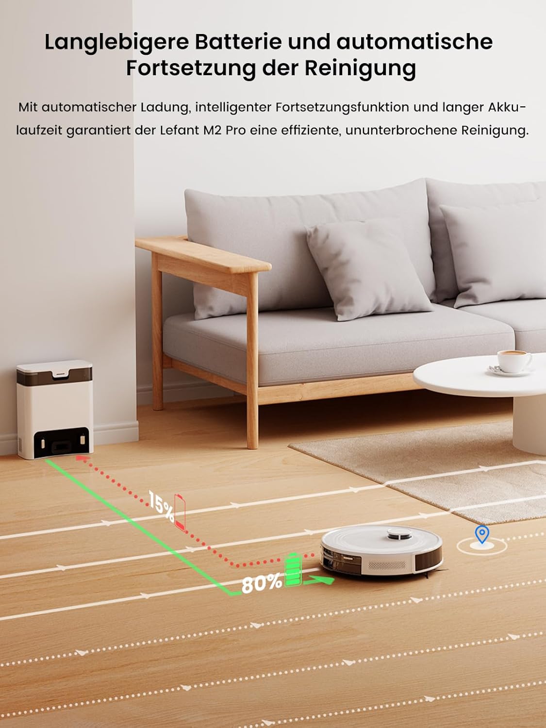 Robotstofzuiger – Dweilrobot – Stofzuigrobot – Automatische Stofzuiger – Smart Vacuum – 6000 Pa Zuigkracht – Automatisch Afvoerstation met PSD Obstakelvermijding