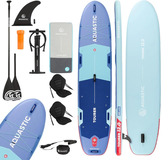 <font dir="auto" style="vertical-align: inherit;"><font dir="auto" style="vertical-align: inherit;">        AQUASTIC Tourer Inflatable SUP board, all-round touring, 365 x 86 x 15 cm, 410 l displacement, 2 kayak seats, Drop Stitch Lite Technology, max. loa