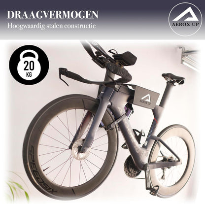 Fiets wandhouder - Fiets muurbeugel - Fiets ophangsysteem - Fietsrek wandmontage - Wandhouder fiets - Fiets ophangen muur - Fiets houder garage - Compact fiets ophangen binnen