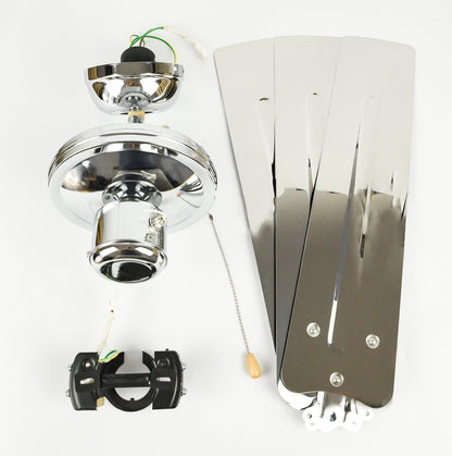 Plafondventilator – Ventilator – Plafondwaaier – Plafondfan – Industrieel Design In Chroom – Ø 122 Cm, Trekschakelaar