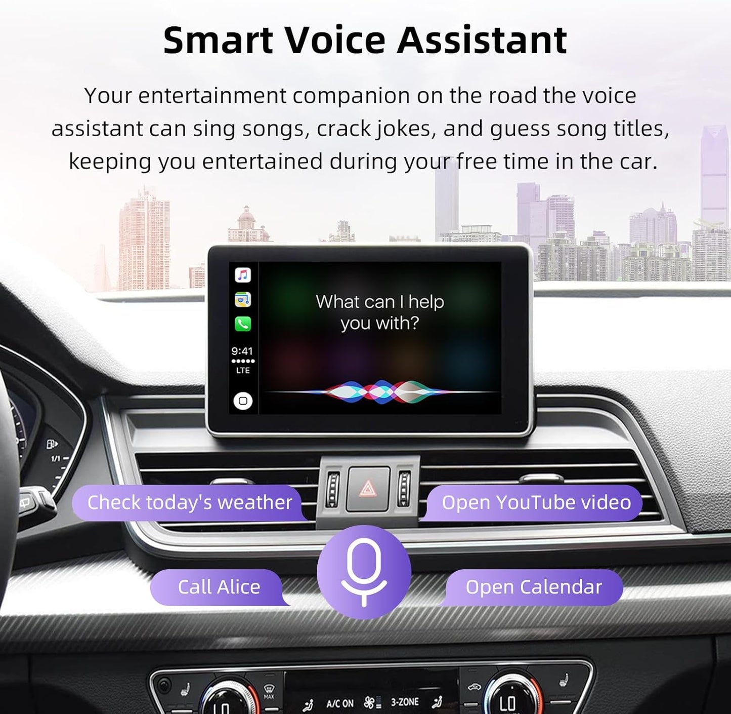 EZoneTronics Draadloze CarPlay & Android Auto Retrofit Kit Decoder voor Audi A4/A5/A6/A7/Q2L/Q5L/Q7 2014-2022 met MIB/MMI 3G Plus Systeem Draadloze Adapter Plug & Play Upgrade Box met SWC Mirrorlink