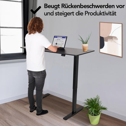 Brixy Zit Sta Bureau - Elektrisch Verstelbaar In Hoogte - 140 x 60 CM - Zwart