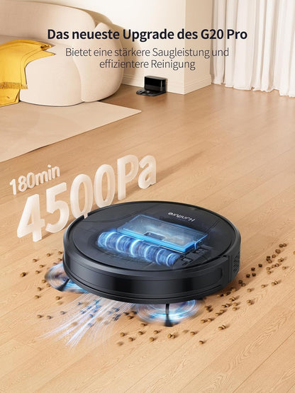 Robotstofzuiger – Stofzuigerrobot – Dweilrobot – Vaatrobot – Automatische Stofzuiger – 4500 Pa Zuigkracht – 180 Minuten Batterijduur