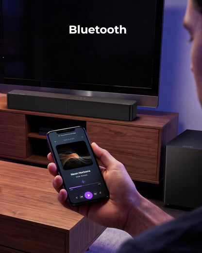 ULTIMEA 2.1 Soundbar met draadloze subwoofer, Dolby Atmos, VoiceMX, BassMX, soundbar voor Smart TV, 240 W piekvermogen, app-bediening, HDMI eARC, Optisch, Bluetooth 6.0, Poseidon M40, model 2026