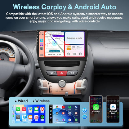 <font dir="auto" style="vertical-align: inherit;"><font dir="auto" style="vertical-align: inherit;">        8 Core 4G+64G Qualcomm Car Stereo for Toyota Aygo/Peugeot 107/Citroen C1 2004-2014 with Wireless CarPlay Android Auto, Android 15 10.1'' Touchscree