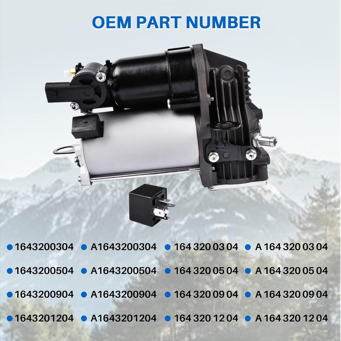 Luchtvering compressor vierwielaandrijving compatibel met GL-klasse X164 GL320 GL350 GL500 M-klasse W164 ML300 ML320 ML450 ML500 vervanging voor 1643200304 A1643200304