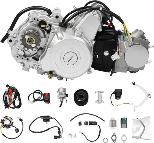 125cc 4 hub starter motor air cooled engine kit semi-car electric start 3+1 reversible suitable for Go Kart ATV Quad Buggy Dirt Bike - QUORE