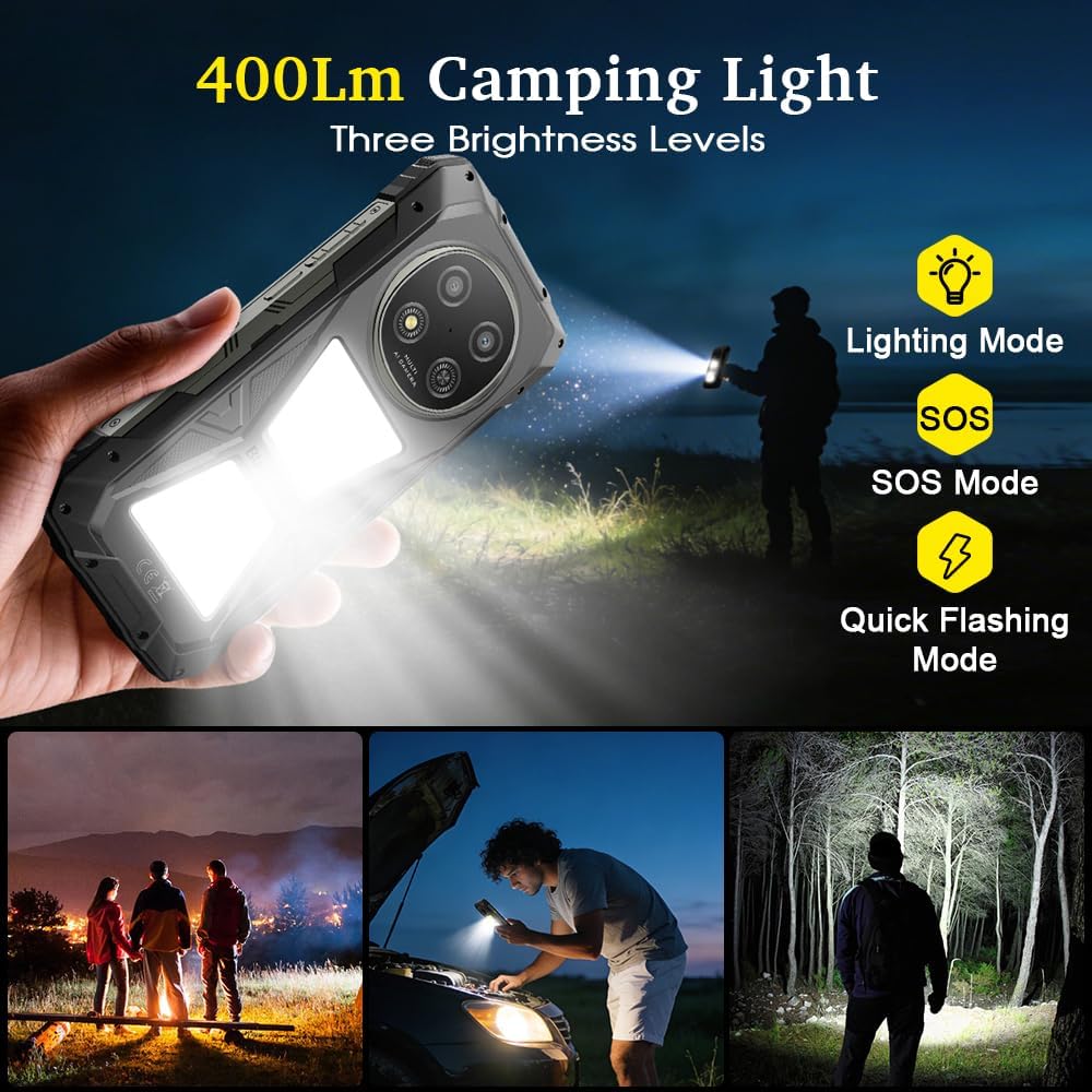Blackview ROCK 2 PRO 5G Onbreekbare mobiele telefoon, Android 16, campinglamp 400 Im, 32 GB + 256 GB AI telefoon, 6,67 inch FHD+120 Hz, 15000 mAh, smartphone, onbreekbaar, 16 MP + 13 MP, IP69K/WiFi 5