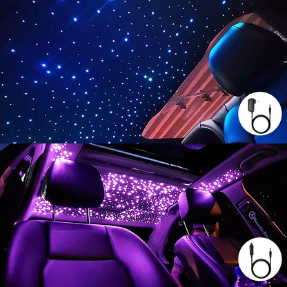 LED Fiber Optic Plafondlamp Kit 10 W, Twinkle APP/Afstandsbediening Starlight, 300 stks* 0 "10 ft, RGBW Muziek Geactiveerde Motor Driver+Fiber Kabels, Decor voor Slaapkamer woonkamer auto dak