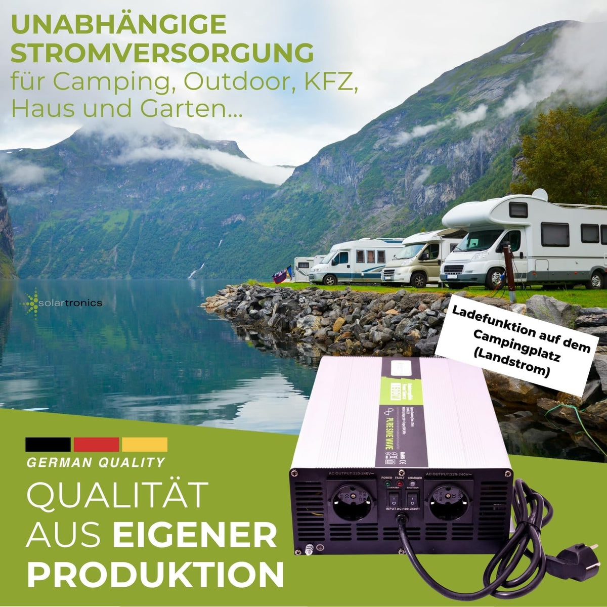 solartronics spanningsomvormer USV 12V NPS 1500/3000 Watt zuivere sinus UPS inverter