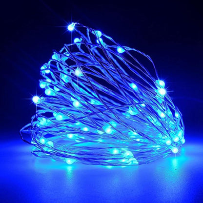 Cwylod - Led koperdraad Lichtsnoer - Waterdicht - LED Lichtsnoer - Werkt op Batterijen - DIY Bruiloft Feest Kerstdecoratie - 3V - 5m - Blauw - QUORE