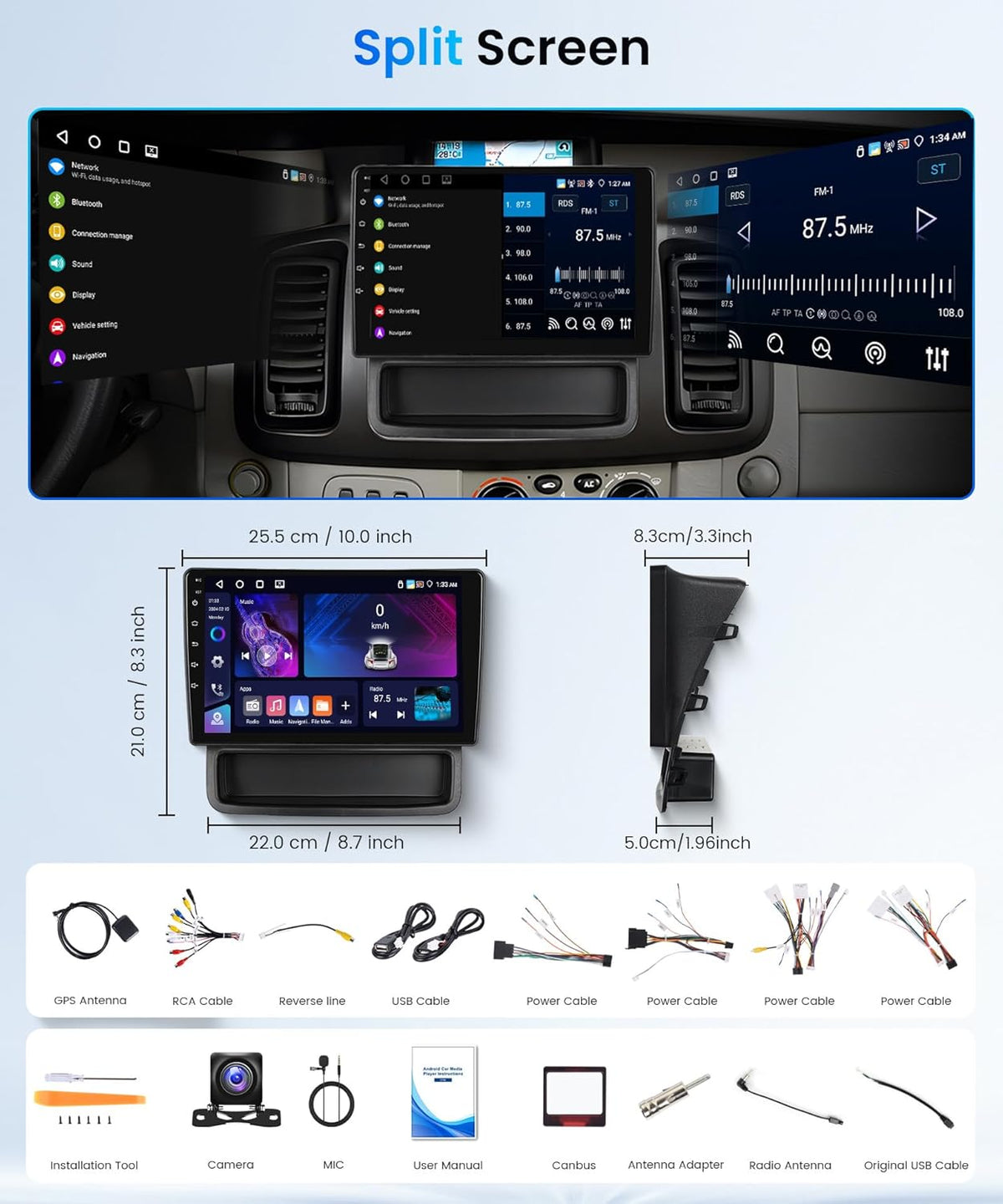 4G 64G 9" Android Autoradio voor Mercedes Benz E/G/CLK/CLS Class W209 W211 W219 W463 2002-2010 Wireless Carplay Radio met Android Auto Navi GPS Mirror Link Bluetooth FM/RDS/DAB/DVR/EQ/WiFi SWC