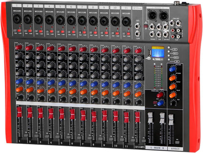 Studio Live mengpaneel, 12 kanalen, DJ, professioneel stereogeluid, mengconsole, bluetooth, USB-opname, computer, afspelen, fantoomvoeding, USB, digitale audio-mixer, versterker