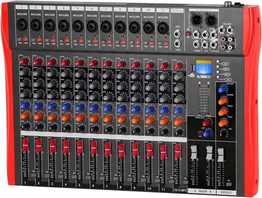 Studio Live mengpaneel, 12 kanalen, DJ, professioneel stereogeluid, mengconsole, bluetooth, USB-opname, computer, afspelen, fantoomvoeding, USB, digitale audio-mixer, versterker