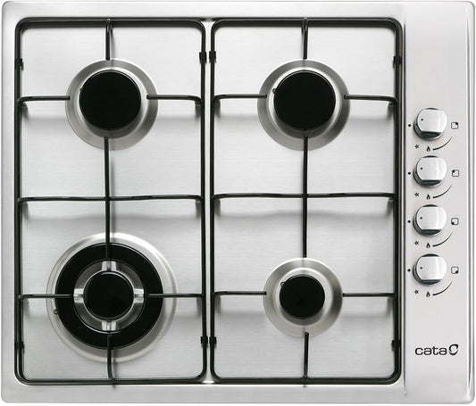 Gasfornuis – Gaskookplaat – Kookplaat – Gaspitten – Kooksysteem – 4 Geëmailleerde Branders – Elektronische Ontsteking – Veiligheidskleppen – 58 cm Breed – 8 kW Vermogen