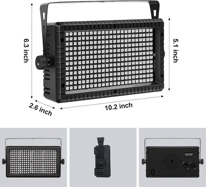 ZKYMZL LED Stage Strobe Effect Lights RGB DJ Licht met 48 Zones Chasing door DMX Control Geluid Activated Auto Play Wall Wash Uplight voor Evenement Concert Party Kerk Wedding Club Stage ... (2)