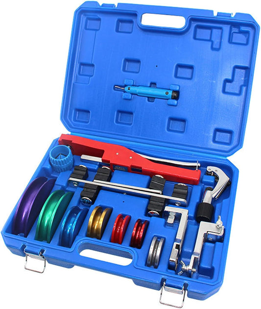 Buisbuiger, handmatige buisbuiger, 1/4 inch - 7/8 inch, metalen buisbuigmachine met terugbuigfunctie en buissnijder, 90 graden buisbuigapparaat geschikt voor koperen buizen en remleidingen,