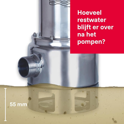 Vuilwaterpomp – Dompelpomp – Bouwpomp – Afwateringspomp – Pomp – 19.500 l/u Debiet – Roestvrijstalen Loopwiel
