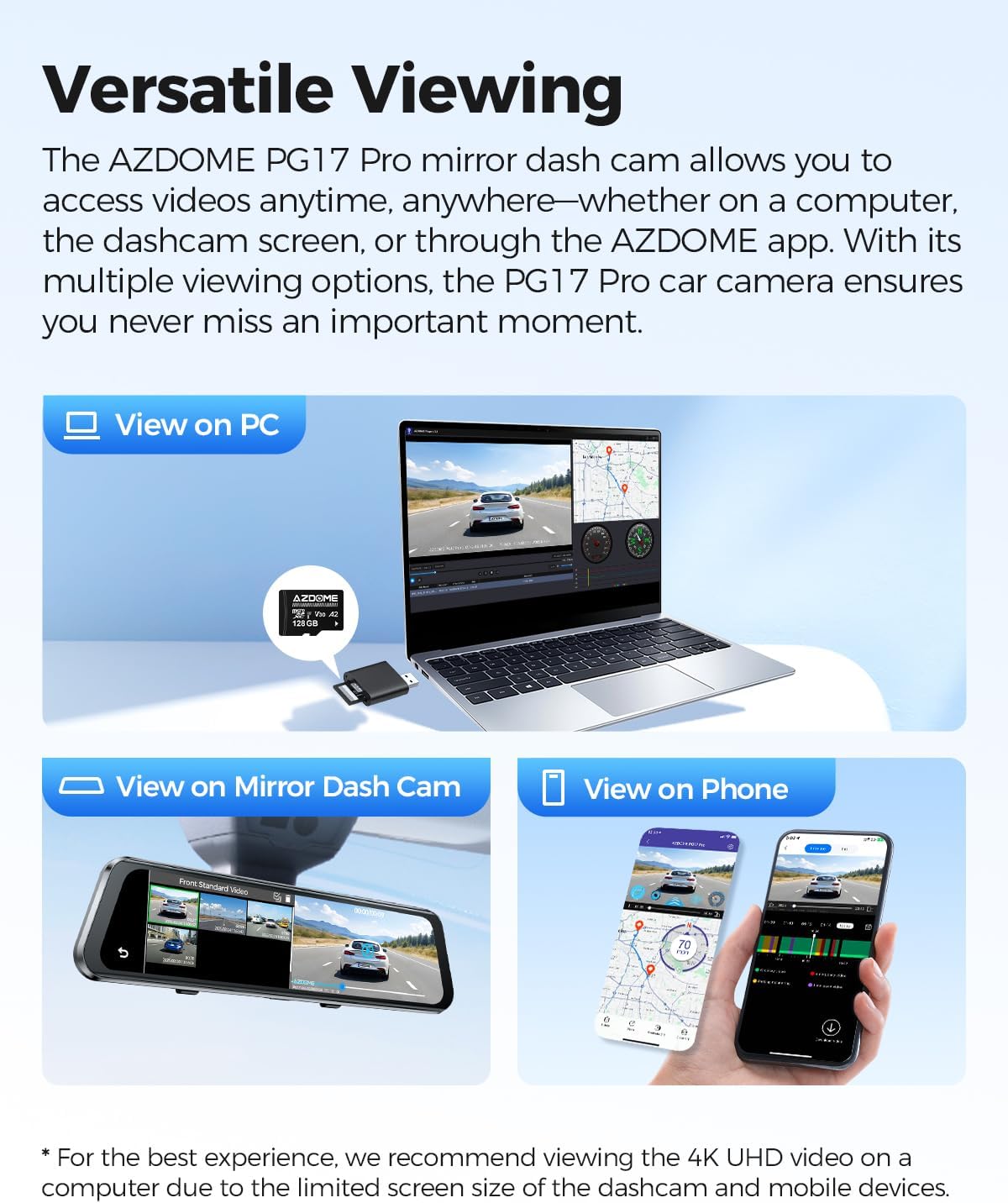 Spiegel-Dashcam Voor En Achter – Autocamera – Dashcam Auto – Achteruitkijkspiegel Camera – Dual Dashcam – 12 Inch IPS-Touchscreen – 4K Voorcamera En 2,5K Achtercamera