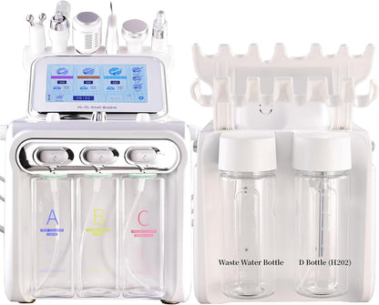Aquafaciaal apparaat 6-in-1 – Hydrodermabrasie apparaat – Gezichtsmachine – Huidverzorgingsapparaat – Waterstof zuurstof gezichtsbehandeling – 6 opzetstukken – Touchscreen met 10 intensiteitsniveaus en 4 modi