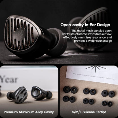 In-Ear Monitor 7-Driver Quadbrid – IEM – In-Ear Hoofdtelefoon – Bedrade Oordopjes – Gaming In-Ears – Open-Back Ontwerp – Modulaire 3,5 mm/4,4 mm Kabel