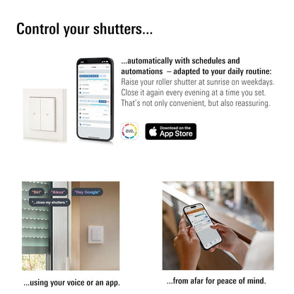 Eve Shutter Switch (Matter) 3 stuks - Smarte Rollladensteuerung für Alexa;Apple Home;Google;SmartThings; App- und Sprachsteuerung; Automationen; benötigt Thread Border Router und Nullleiter
