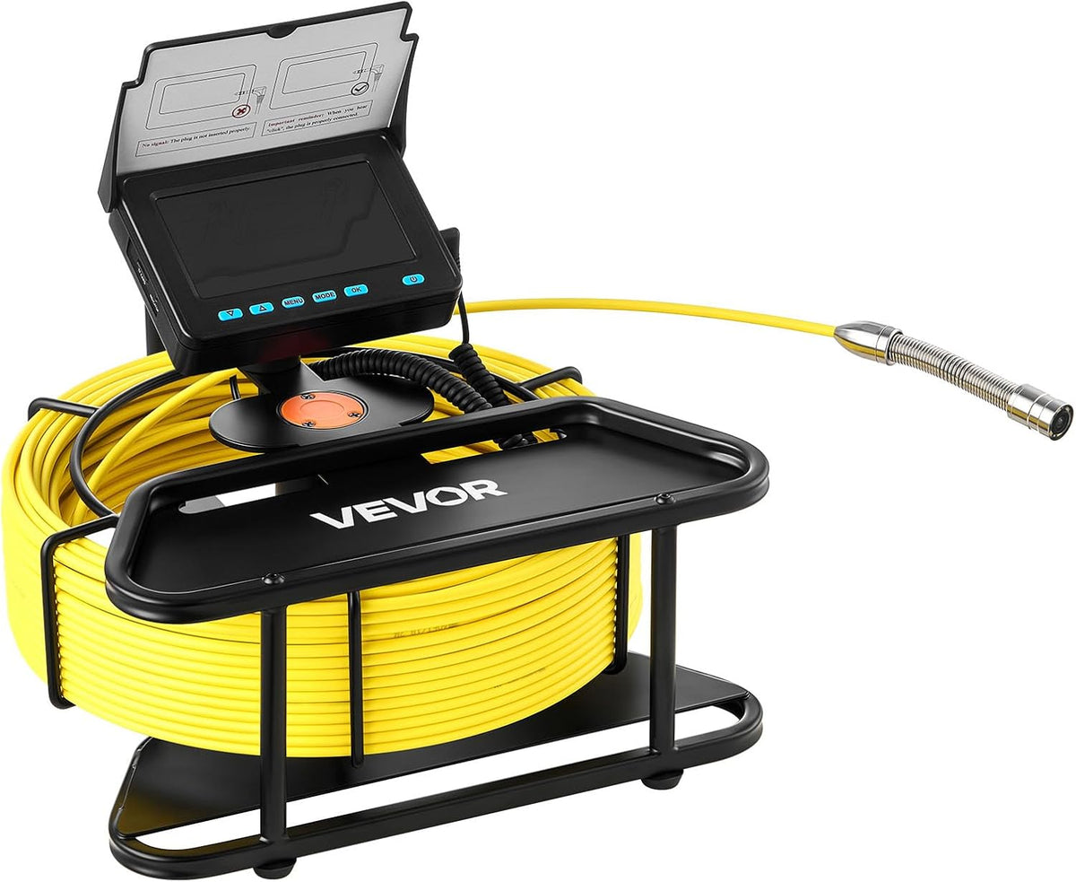 VEVOR Endoscoop 50 m, industriële endoscoop met HD-scherm, 480p, waterdichte slangencamera's, IP68, met 6 leds en 16 GB kaart voor leidingen