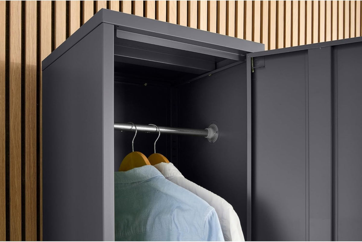 MMT Furniture Metal Locker Cabinet with Lockable Storage Cabinet Slim One Door (Grey, 180cm) - QUORE