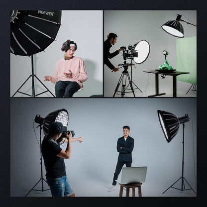 NEEWER 26inch/65cm Parabolic Softbox Quick Set-up Quick Folding, met Diffusers/Honingraat Grid/tas, Compatibel met Aputure 120d Light Dome Godox sl60w NEEWER RGB CB60 en andere Bowens Mount Lights