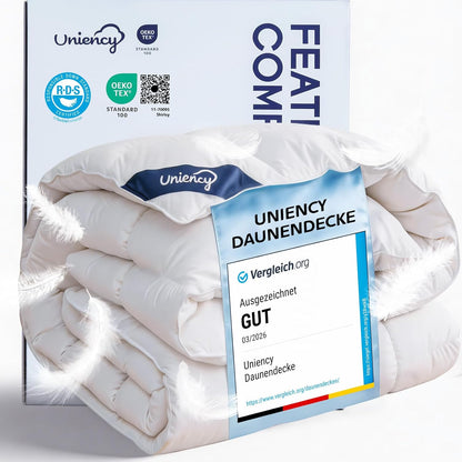 Donzen Dekbed 220x240 4 Seizoenen, 100% Katoenen Overtrek, Donsdekbed 240x220 All Season Warm, Dekbed Volumineus en Ademend Deken(Oeko-TEX en RDS Gecertificeerd, Wit, Vulgewicht 2100gr)