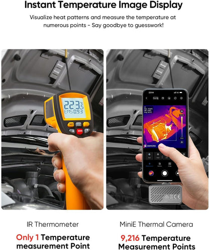 HIKMICRO MiniE-E Warmtebeeldcamera - voor iOS/Android, SuperIR afbeeldingverbetering voor smartphone/tablet, USB-C/Lightning